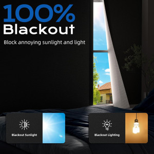 Blackout Curtains for Bedroom, 39" x 58" Portable...