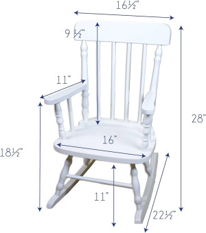 Girl's Personalized White Wood Rocking Chair Toddl...
