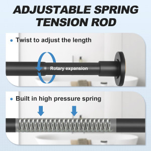 Black Shower Curtain Rod 31 to 80 Inch,1 Inch Diam...