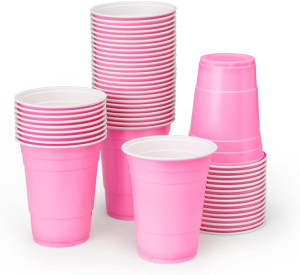 xo, Fetti Party Decorations Pink Plastic Cups - 50...