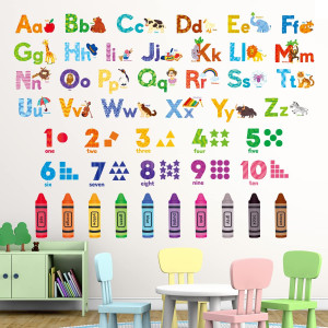 DECOWALL DS-8044 Animal Alphabet Numbers Colour De...