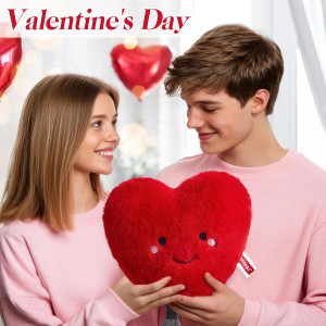 Cute Plush Red Heart Pillow Love Pillow Cushion To...
