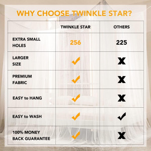 Twinkle Star 4 Corner Post Bed Canopy, Elegant Cur...