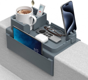 Couch Cup Holder - Anti-Slip Sofa Armrest Tray wit...