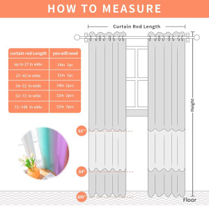 XiDi Curtains for Girls Bedroom Decor, Rainbow Cur...