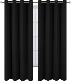 LEMOMO Blackout Curtains 52 x 84 inch/Black Set of...