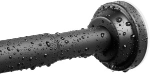 Matte Black Shower Curtain Rod, 40-76 Inches No Dr...