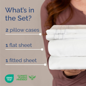 Queen Size 4 Piece Sheet Set - Comfy Breathable &...