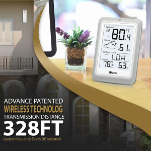 Indoor Outdoor Thermometer Hygrometer Wireless Wea...