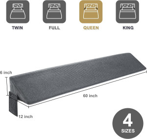 Bed Wedge Pillow for Headboard Gap Filler(60"x6"x1...