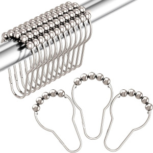 Amazer Shower Curtain Hooks, Decorative Rust Proof...