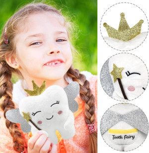 Tooth Fairy Pillow with Shiny Wings Embroidered To...