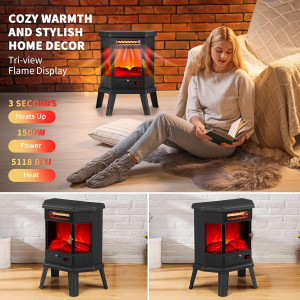 Electric Fireplace Heater 22 in Freestanding Firep...