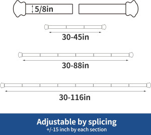 Standard Decorative Window Curtain Rods 30 to 45 I...