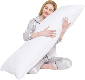 YUGYVOB Body Pillow for Adults- Satin Stripe Long...