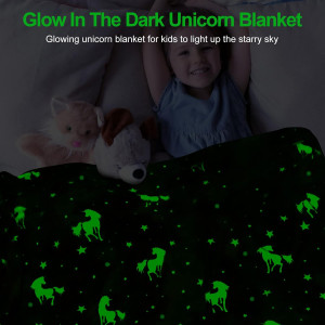 Unicorn Glow in The Dark Blanket, Unicorn Blanket...