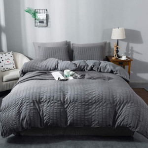 AveLom Seersucker Duvet Cover Set King Size (104 x...