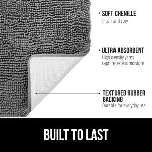Gorilla Grip Bath Rug Mat 24x17, Thick Soft Absorb...
