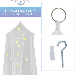 Zeke and Zoey Kids Hanging Bed Canopy for Girls Be...