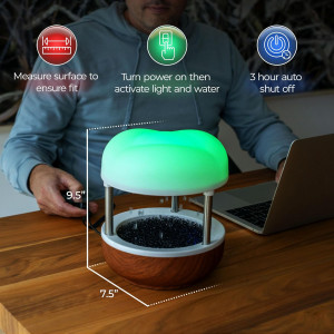 Mindsight ‘Calming Cloud’ Tabletop Water Fountain...