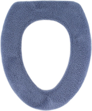 Soft Toilet Seat Cover - Plush, Thick Fabric Toilet Seat Warmer for Round & Elongated 14x18" Toilet Seats - Reusable, Machine-Washable, Easy-Install - Gift-Ready Packaging - Infinity Blue