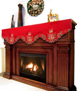 Christmas Holiday Mantel Scarf, Runner, Winter Dec...