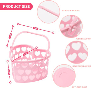 Zcaukya 12 Packs Valentine's Day Baskets, 7.1" x 7...