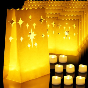 Homemory Luminary Bags with Flameless Candles, 24...