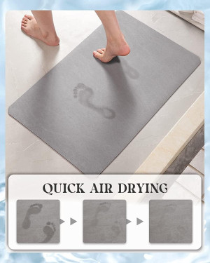 MontVoo -Bath Mat Rug-Rubber Backing Non Slip Quic...