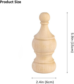 Crapapfert 2Pack Decorative Wood Finials 5.9" Tall...