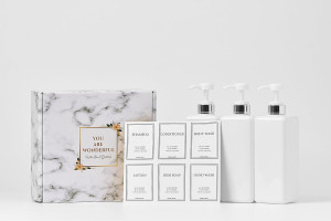 Modern Gold Design Pump Bottle Set 27 oz Refillabl...