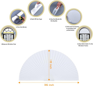 Arch Window Shade Half Circle Arched Non-Woven Sti...