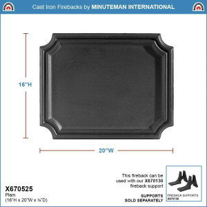 Plain Cast Iron Fireback