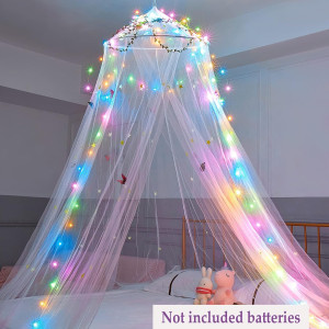 FIOBEE Bed Canopy for Girls Room Bed Canopy Curtai...