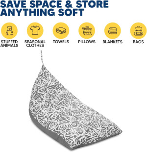 5 STARS UNITED Stuffed Animal Storage Bean Bag - C...