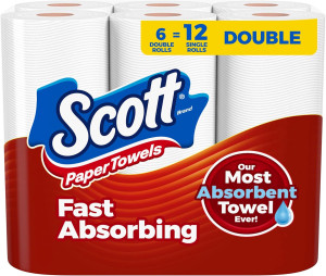Scott Paper Towels, Choose-A-Sheet, 6 Double Rolls...