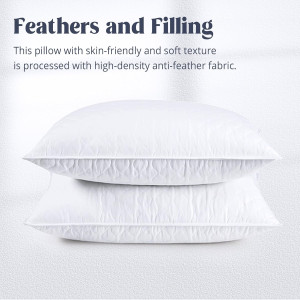 puredown® Goose Down and Feather Pillows, White Ho...