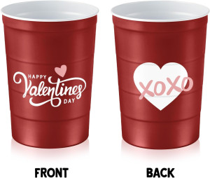 16 oz. Party Cups 'Happy Valentine's Day' Heart De...