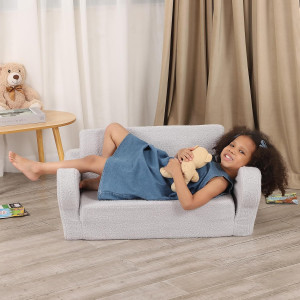 Extra Wide Toddler Chair, 2-in-1 Toddler Couch Fol...
