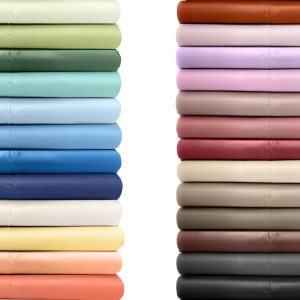 Queen Size Flat Bed Sheet - Hotel Luxury Single Fl...