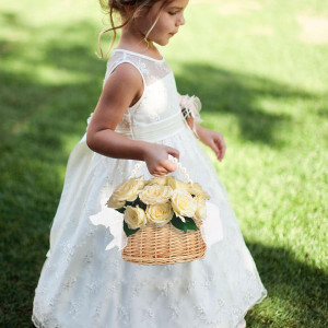 Wicker Rattan Flower Girl Basket Set of 2 Rustic W...