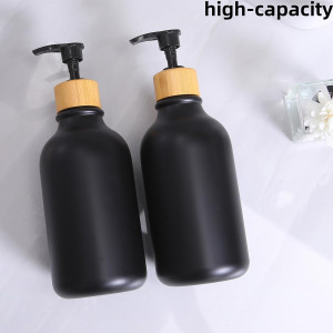 Matte Black Bathroom Accessories Set 9PCS,Bamboo B...