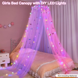 FIOBEE Bed Canopy for Girls Room Bed Canopy Curtai...