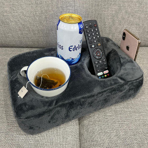 Couch Cup Holder Pillow, Couch Drinks Remotes Hold...
