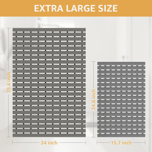 Yolife PVC Large Shower Mat, 35.4 × 24 Inch Non Su...