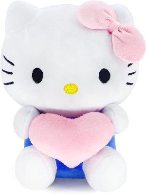 Couple Cat Stuffed Animal with Hearts Love Cat Plush Cute Kitty Plush Pillow Soft Animal Stuffy Doll Toys Valentine’s Day Gifts for Girlfriend (Pink)