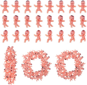 selizo 100pcs Tiny Plastic Mini Babies for Baby Sh...