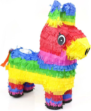 GIFTEXPRESS 16" Rainbow Donkey Pinata - Mexican Th...
