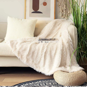 Tuddrom Decorative Extra Soft Fuzzy Faux Fur Throw...