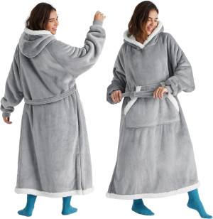 Bedsure Wearable Blanket Hoodie Women - Long Sherp...